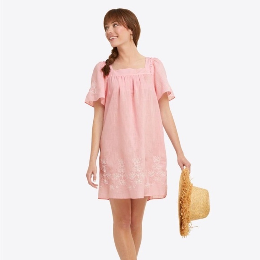 Draper James Maren Shift Dress in Pink Embroidered Floral medium